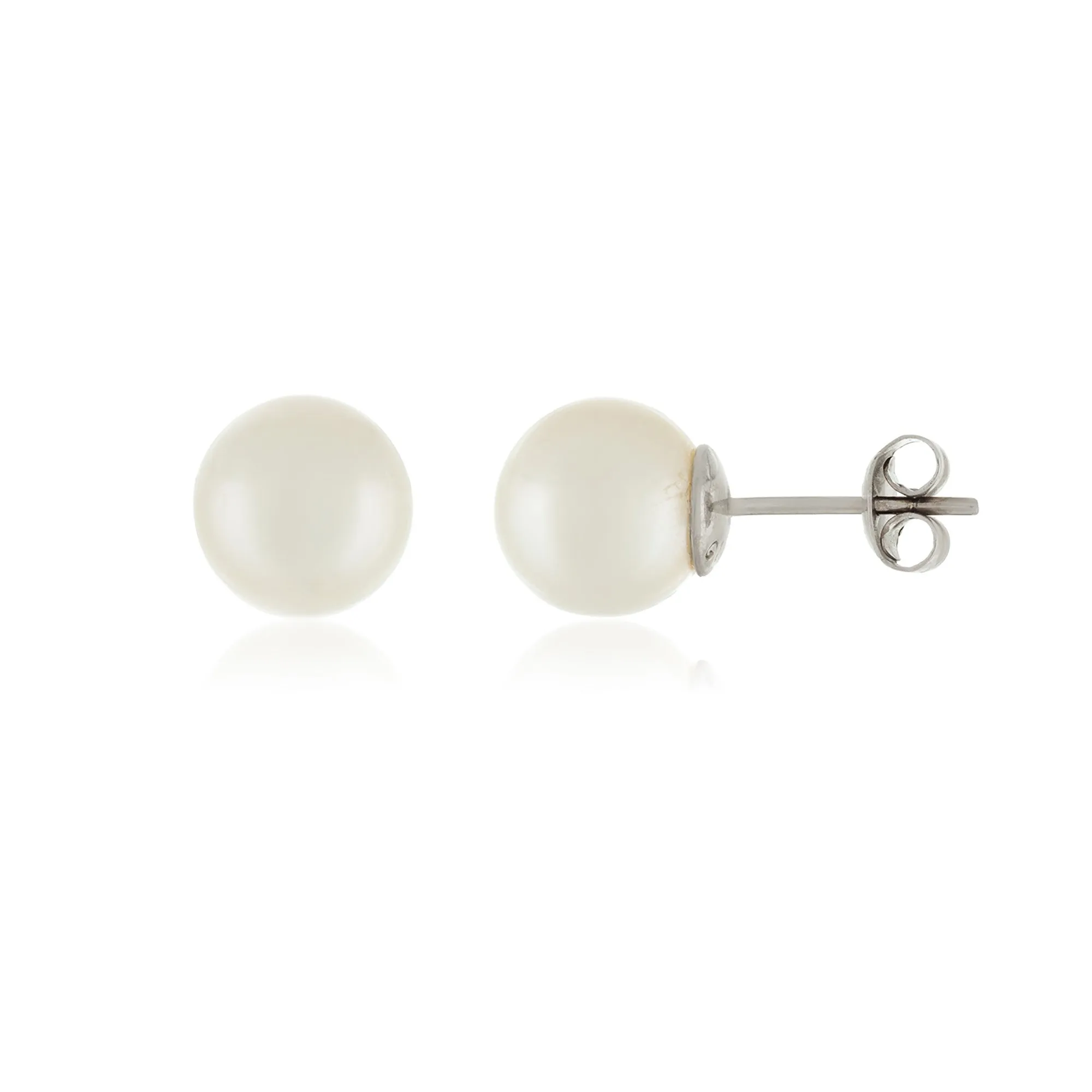 Splendid Pearls 9mm White South Sea Earrings