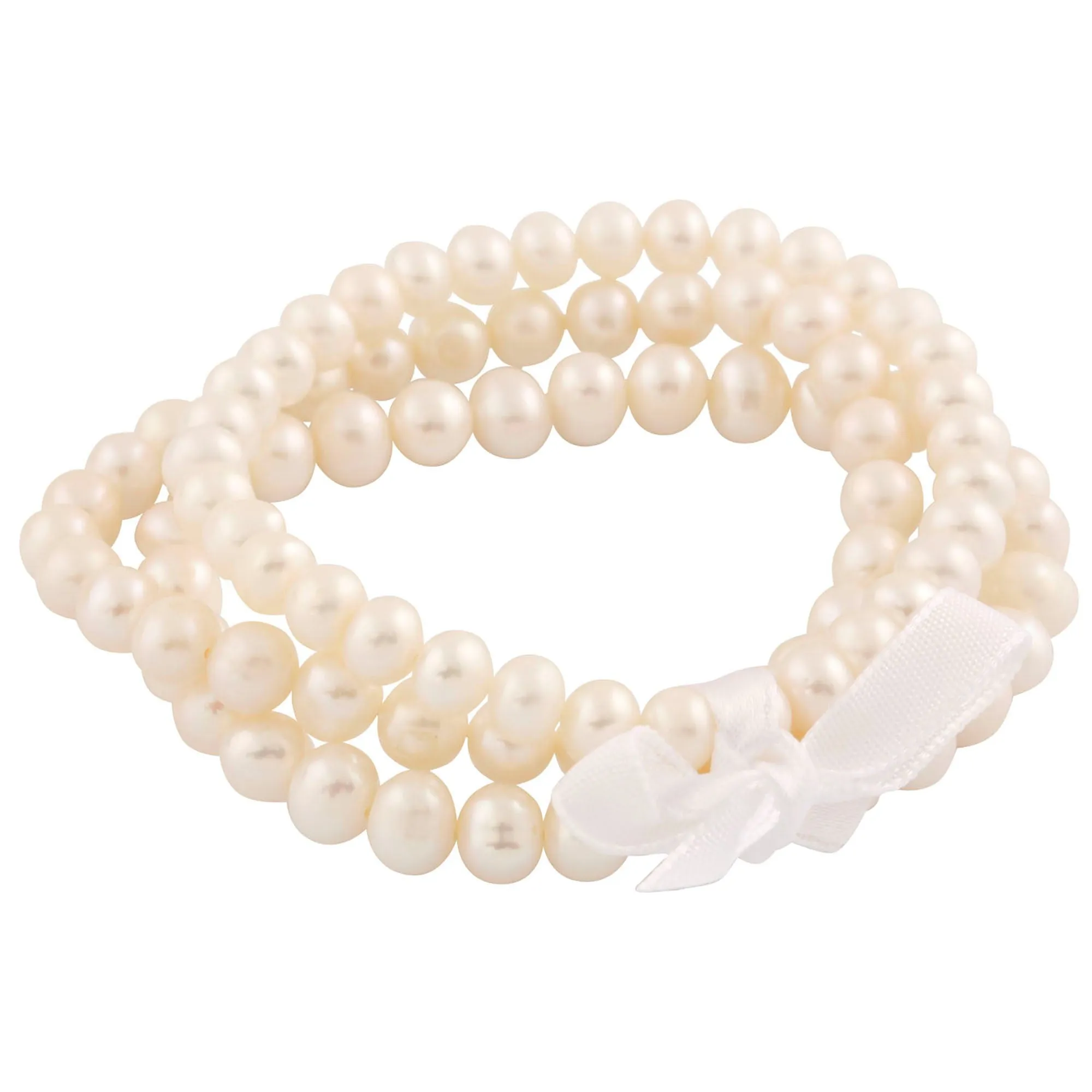Splendid Pearls Set Of 3 Gray Elastic Bracelets