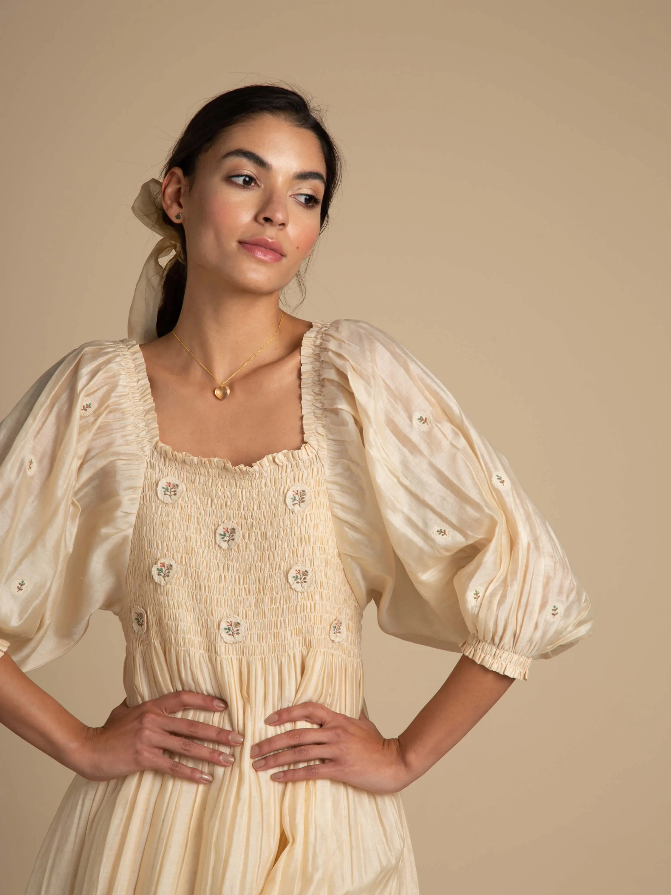 Stay A While Peasant Dress