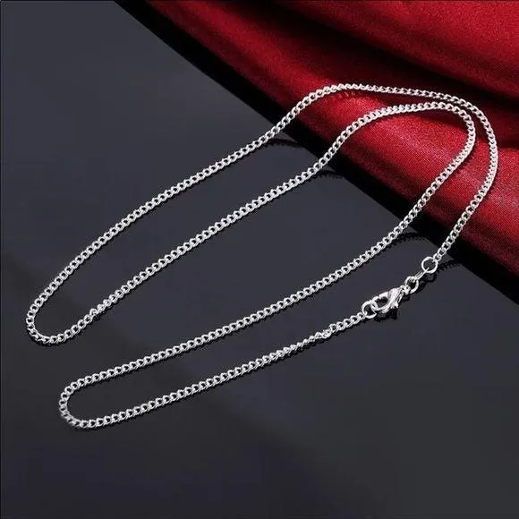 Sterling Silver Elegance Curb Chain Necklace