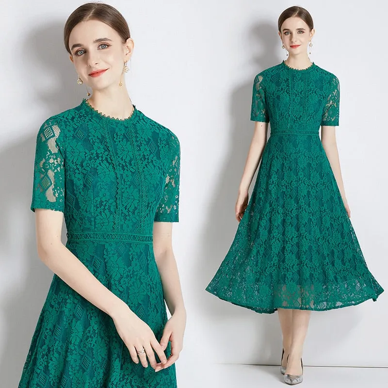 Summer Women Graceful Lace Dress