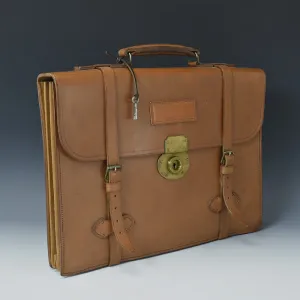 Tan Bridle Leather Briefcase
