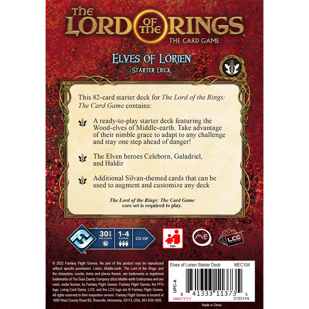 The Lord of the Rings LCG: Elves of Lorien Starter Deck