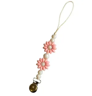 Three Hearts Petite Ila Pacifier & Toy Clip - Baby's Breath