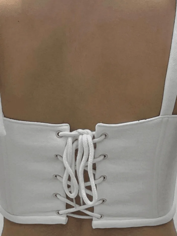 Tie Strap Graceful Sunflower Crop Top