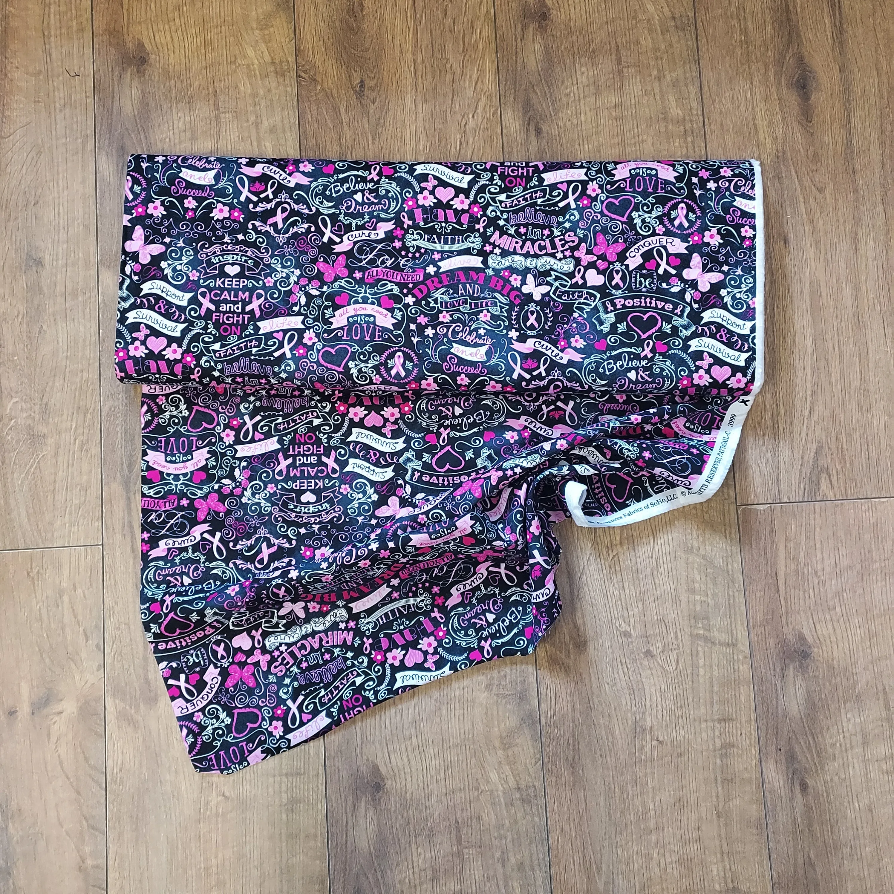 Timeless Treasures 'Think Pink' Positive Motif Cotton Fabric