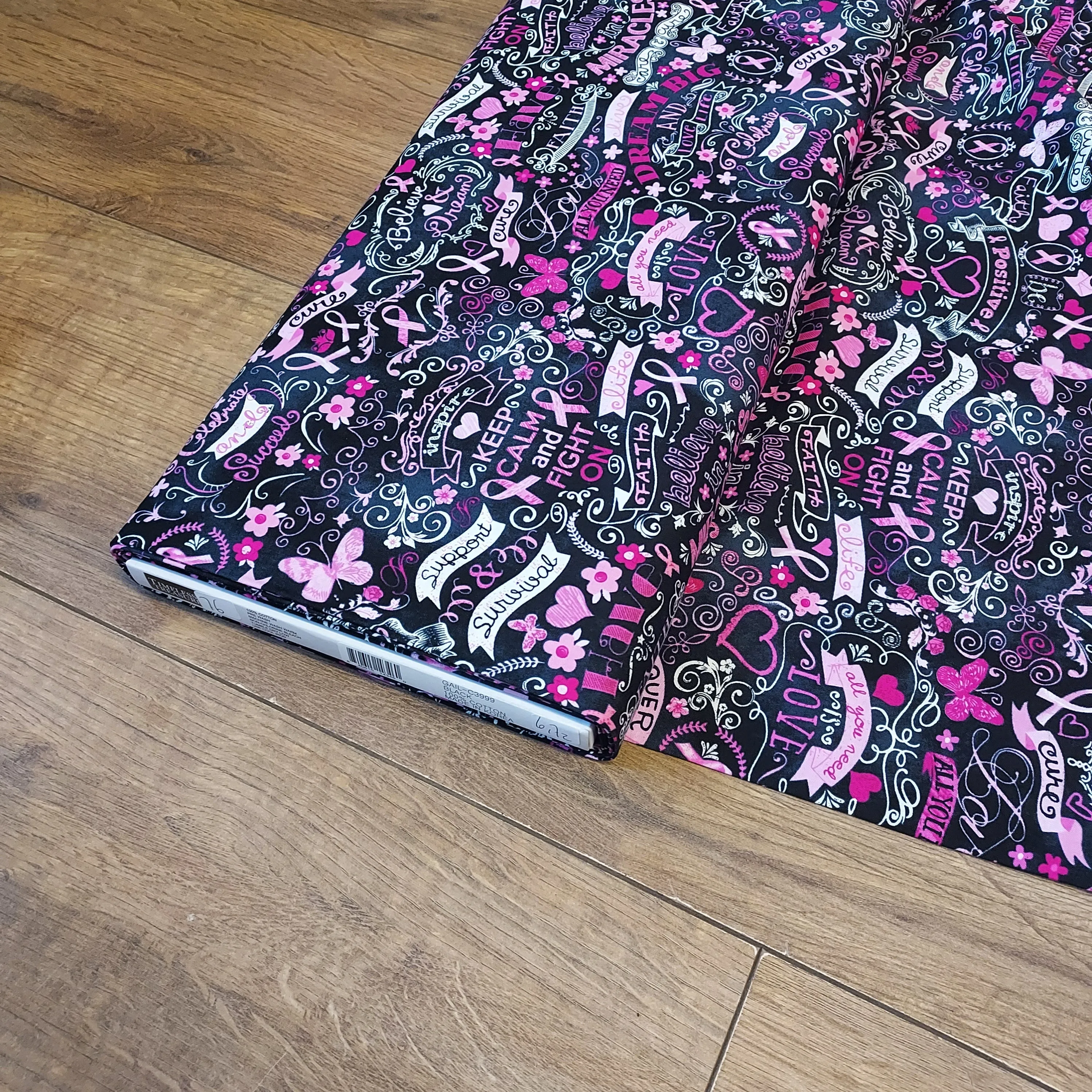 Timeless Treasures 'Think Pink' Positive Motif Cotton Fabric