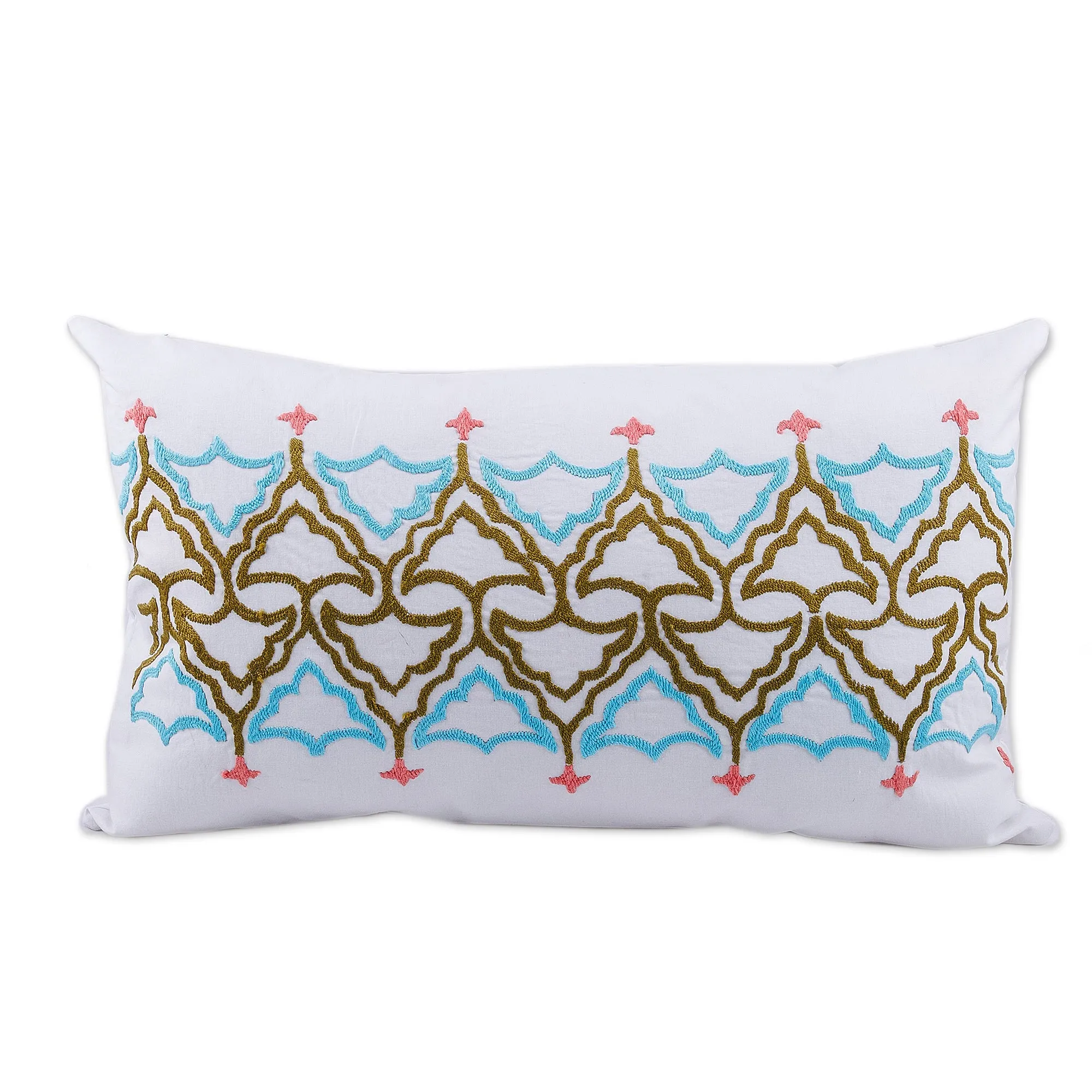 Traditional Tajik Embroidered Suzani Cotton Cushion Cover - Tajik Style | NOVICA