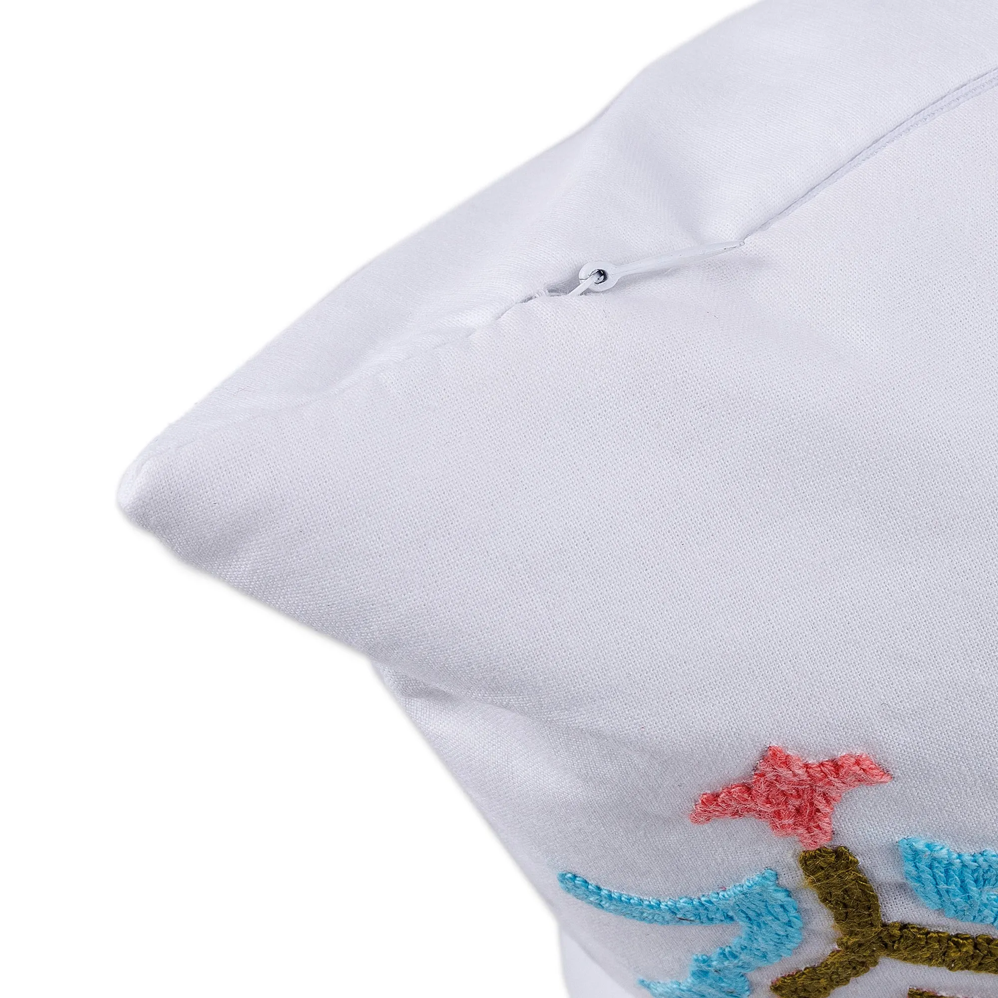 Traditional Tajik Embroidered Suzani Cotton Cushion Cover - Tajik Style | NOVICA