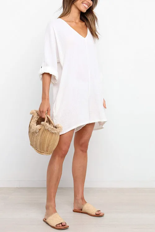 V Neck Graceful Pockets Loose Romper