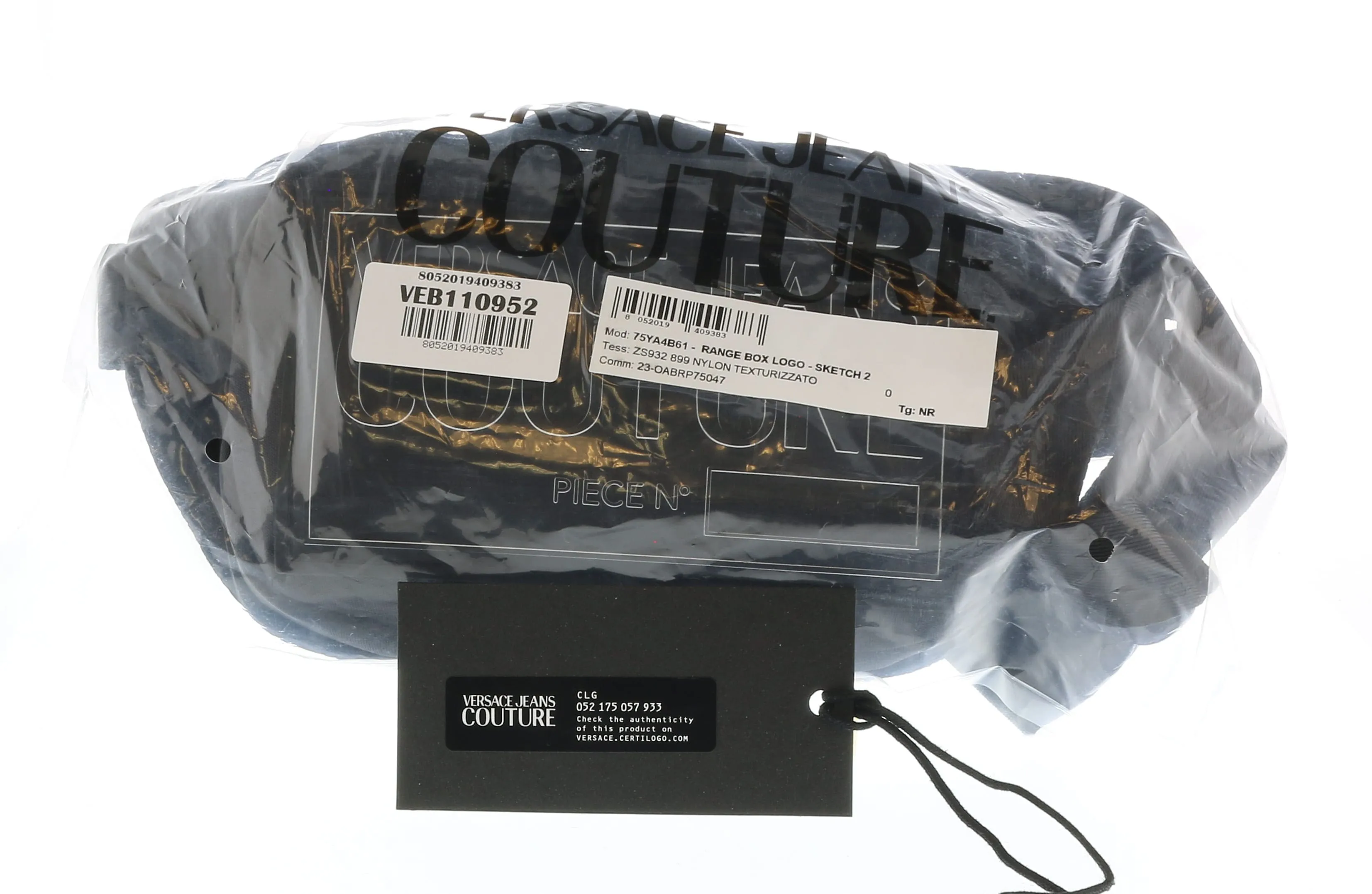 Versace Jeans Couture Black Signature Fanny Pack Large Pouch bag