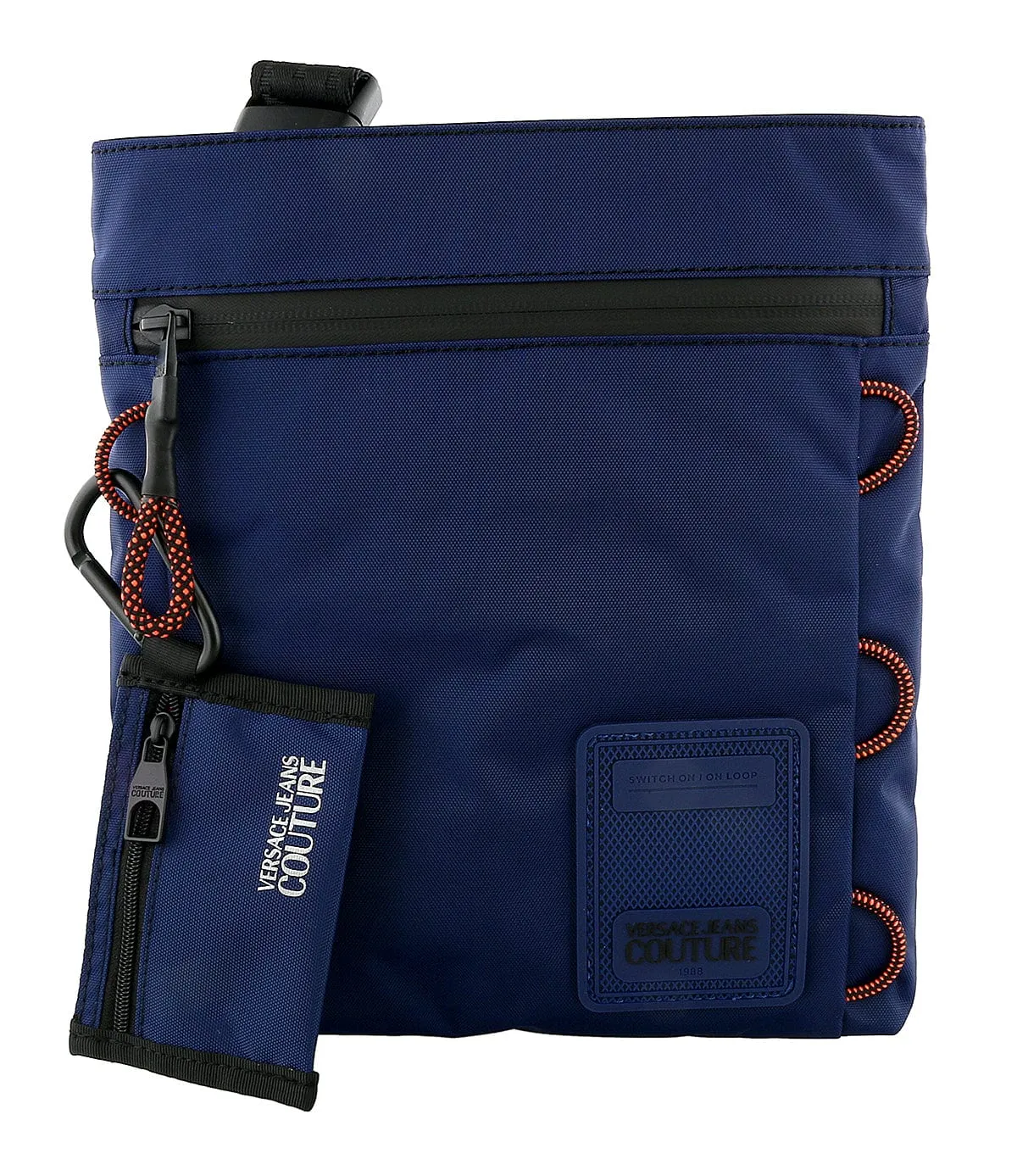 Versace Jeans Couture Blue Technical Fabric Adjustable Strap Messenger Bag