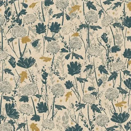 Wander Field in Marine - CANVAS - Summer Folk - Cotton   Steel