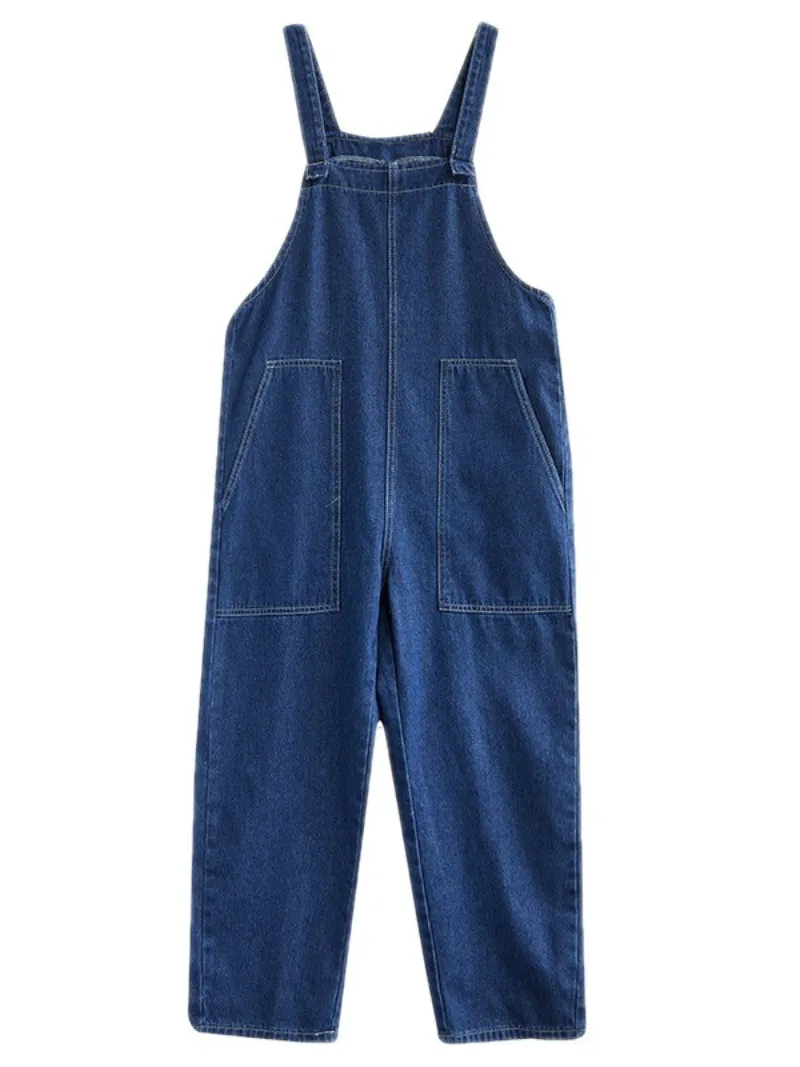 Wide Leg Denim Overalls For Women/Casual Jumpsuit/Summer and Spring Jumpsuit