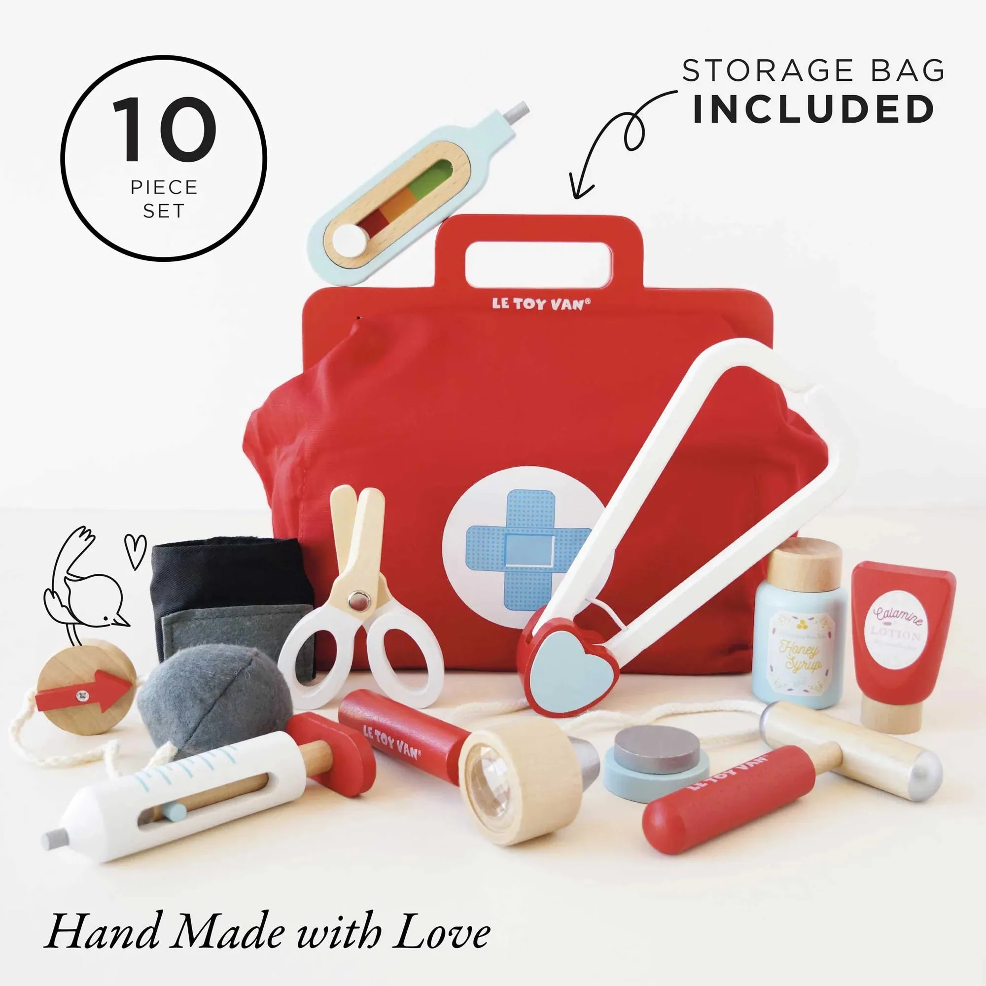 Wooden Doctor's Medical Kit